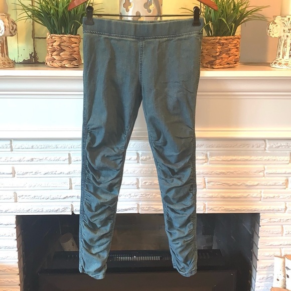 PRAIRIE UNDERGROUND Ruched Leg Pull On Glove Denim Jeggings Skinny Jeans Size XS - Picture 1 of 8